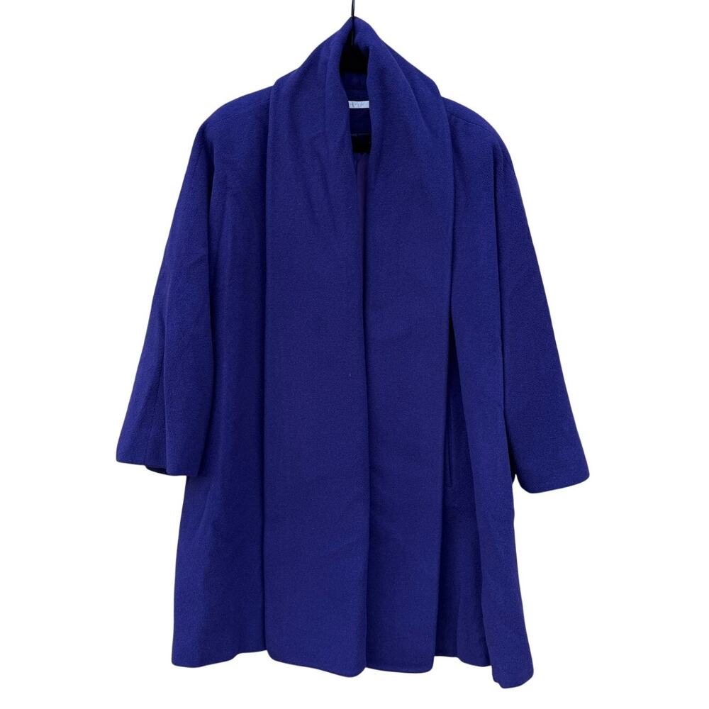 Vintage 1980's Perry Ellis Saks Fifth Avenue Purple Cashmere Cocoon Coat Size 6